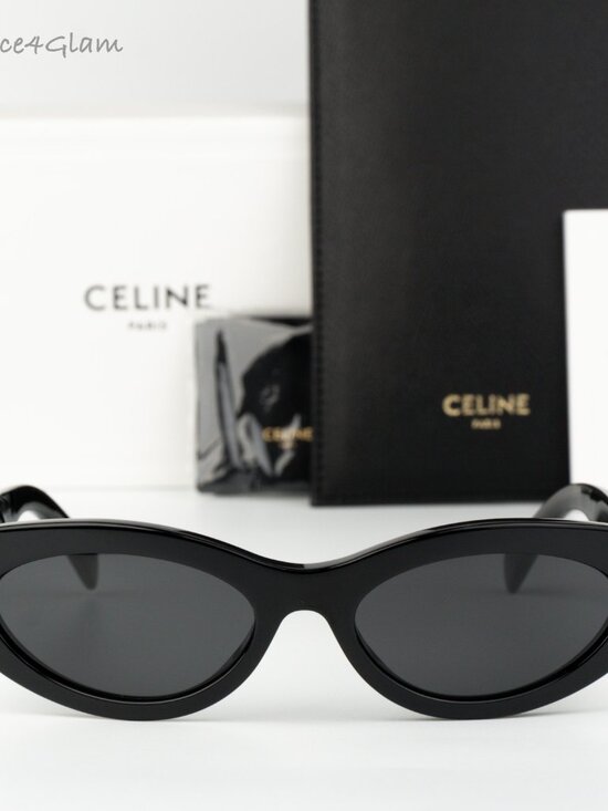 Celine Women Sunglasses Black Grey Cat Eye CL40288I MONOCHROMS 01A NEW AUTHENTIC - Picture 2 of 10